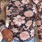 66 Floral Print Mesh Mock Neck Long Sleeve Top (S-XL)