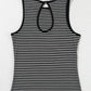 Striped Print Ribbed Knit Sleeveless Top