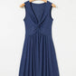 Twisted Bust V Neck Sleeveless Dress