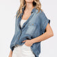 Washed Denim Short Sleeve Shirt