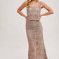 SHEER CROCHET SLEEVELESS SQAURE NECK TOP