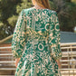 Curvy Tropical Printed Long Sleeve Dress