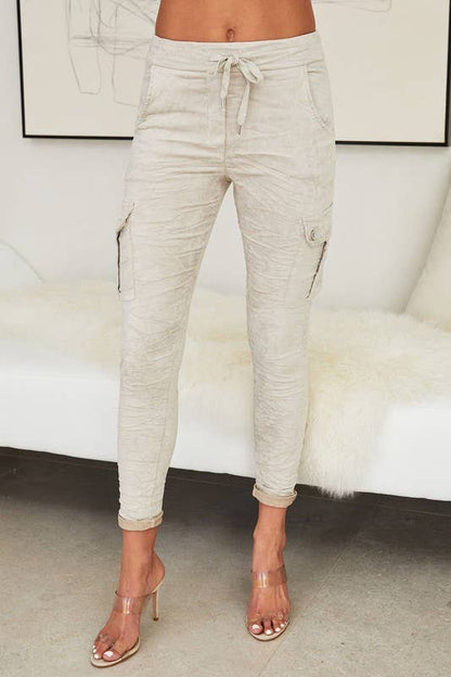BABY CORDUROY CRINKLE CARGO JOGGERS