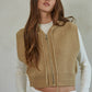 Knit Sweater Ribbed Zip-Up