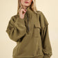 Contrast Henley Sweatshirt