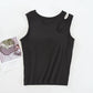 Rib Knit Tank with Shoulder Cutout