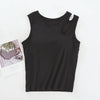 Rib Knit Tank with Shoulder Cutout