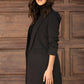SOLID RUCHED SLEEVE BOYFRIEND BLAZER