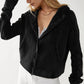 Ladies Zipper Open Hooded Daily Jacket