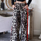 Street Leopard Print Side Striped Straight Pants
