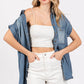 Washed Denim Short Sleeve Shirt