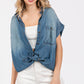 Washed Denim Short Sleeve Shirt