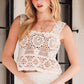 SHEER CROCHET SLEEVELESS SQAURE NECK TOP