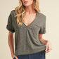 Zoie V-Neck Short Sleeve Top