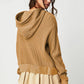 Ladies Zipper Open Hooded Daily Jacket