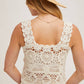 SHEER CROCHET SLEEVELESS SQAURE NECK TOP