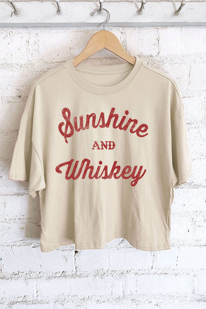 SUNSHINE AND WHISKEY GRAPHIC LONG CROP TOP