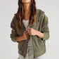 Ladies Zipper Open Hooded Daily Jacket