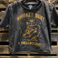 Whiskey Bent hellbound regular Cropped Acid wash T-shirt