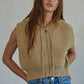 Knit Sweater Ribbed Zip-Up