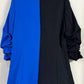 Color Block Fabric Ruched Sleeve Blazer