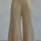 Knit Acrylic Sweater Ribbed Flare Pants