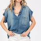 Washed Denim Short Sleeve Shirt