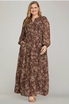 Woven Print Tiered Maxi Dress