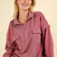 Contrast Henley Sweatshirt