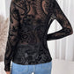 Paisley Velvet Print Mesh Top