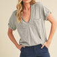 Zoie V-Neck Short Sleeve Top