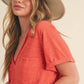 Zoie V-Neck Short Sleeve Top