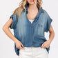 Washed Denim Short Sleeve Shirt