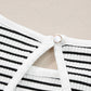 Striped Print Ribbed Knit Sleeveless Top
