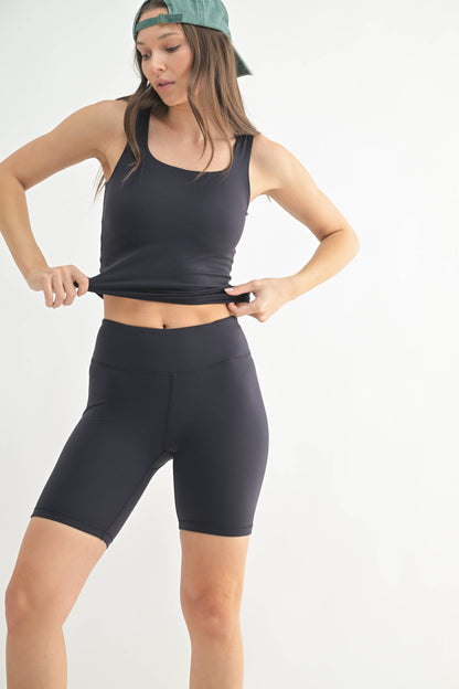 Lycra-Blend Square Neck Active Tank