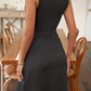Twisted Bust V Neck Sleeveless Dress
