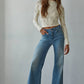 Knit Seamless Jacquard Mock Neck Long Sleeve Top