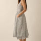 Striped Layered Fit-and-Flare Midi Dress