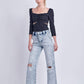 90'S VINTAGE HIGH RISE COMFORT STRETCH WIDE JEANS