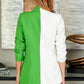 Color Block Fabric Ruched Sleeve Blazer