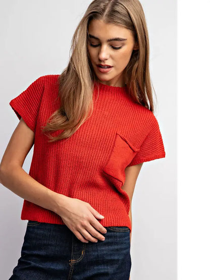 DROP SHOULDER RIB-KNIT SWEATER image 0