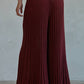 Knit Acrylic Sweater Ribbed Flare Pants