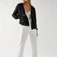 Ladies Zipper Open Hooded Daily Jacket