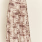 FRONT TIE SMOCKED HIGH WAIST TIE DYE PRINTED PALAZZO PANTS
