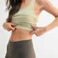 Lycra-Blend Square Neck Active Tank