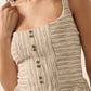 Striped Layered Fit-and-Flare Midi Dress