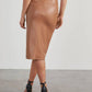 Split mid-length sexy hottie hip leather skirt