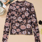 66 Floral Print Mesh Mock Neck Long Sleeve Top (S-XL)
