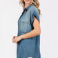 Washed Denim Short Sleeve Shirt