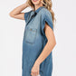 Washed Denim Short Sleeve Shirt